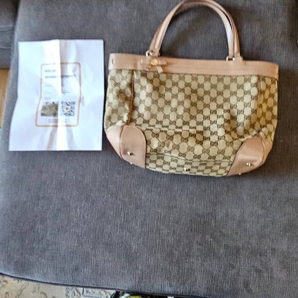 Gucci GG Canvas & Leather Mayfair Tote Bag Comes With 100 % COA - Picture 7 of 14